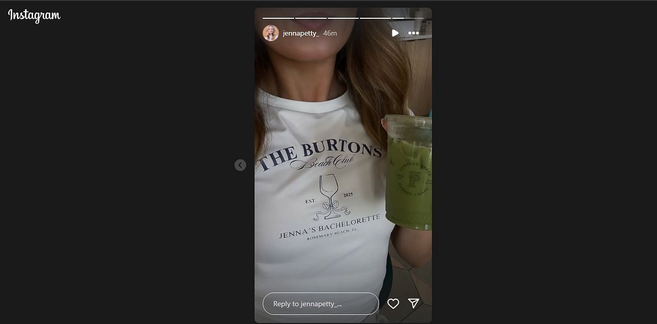 A screenshot of Jenna Petty's Instagram story on June 8, 2025 - Source: @jennapetty_ on Instagram